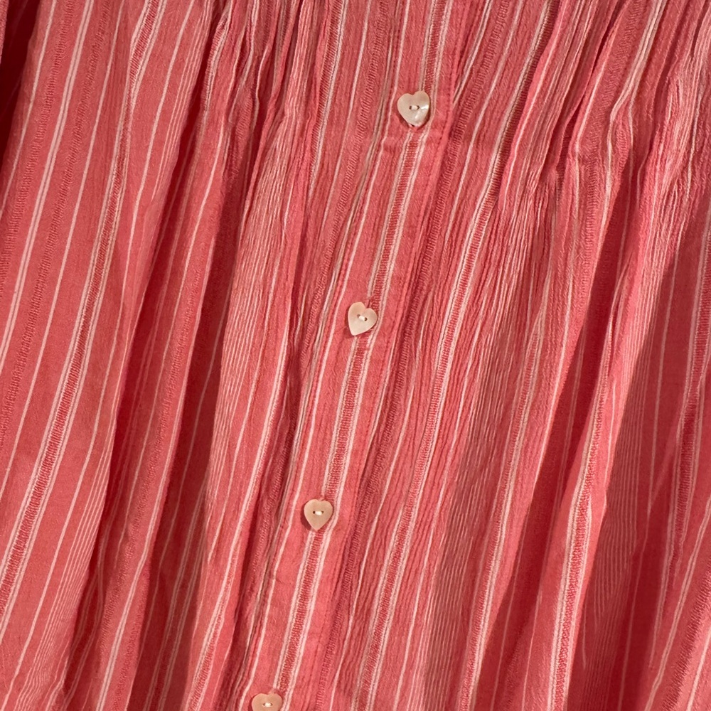 Soft Surroundings‎ Pinkish Coral Striped Blouse - Picture 2 of 7